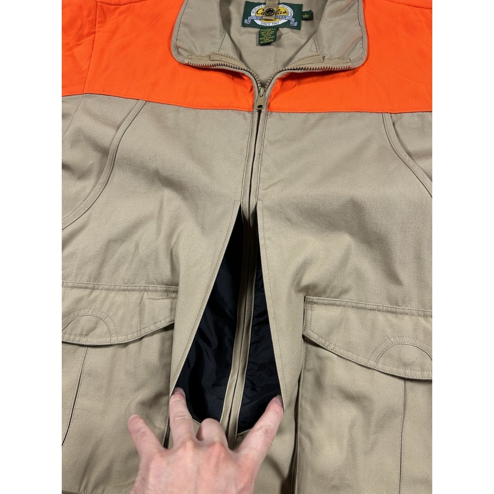 Cabela's Blaze Orange Upland Hunting Jacket Mens L Tan Quilted Gorpcore Outdoor - Picture 6 of 10
